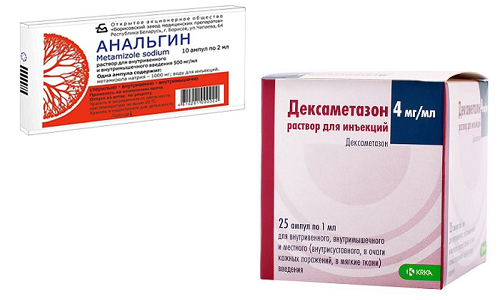 Дексаметазон и Анальгин - лекарственные средства, которые применяют для снятия болевого синдрома и прекращения воспаления