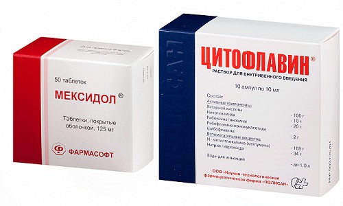 Чтобы устранить неврологические заболевания, возникающие на фоне нарушения кровотока в тканях мозга, назначают Цитофлавин и Мексидол