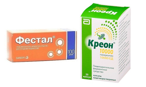 Для восполнения дефицита ферментов назначается Фестал или Креон